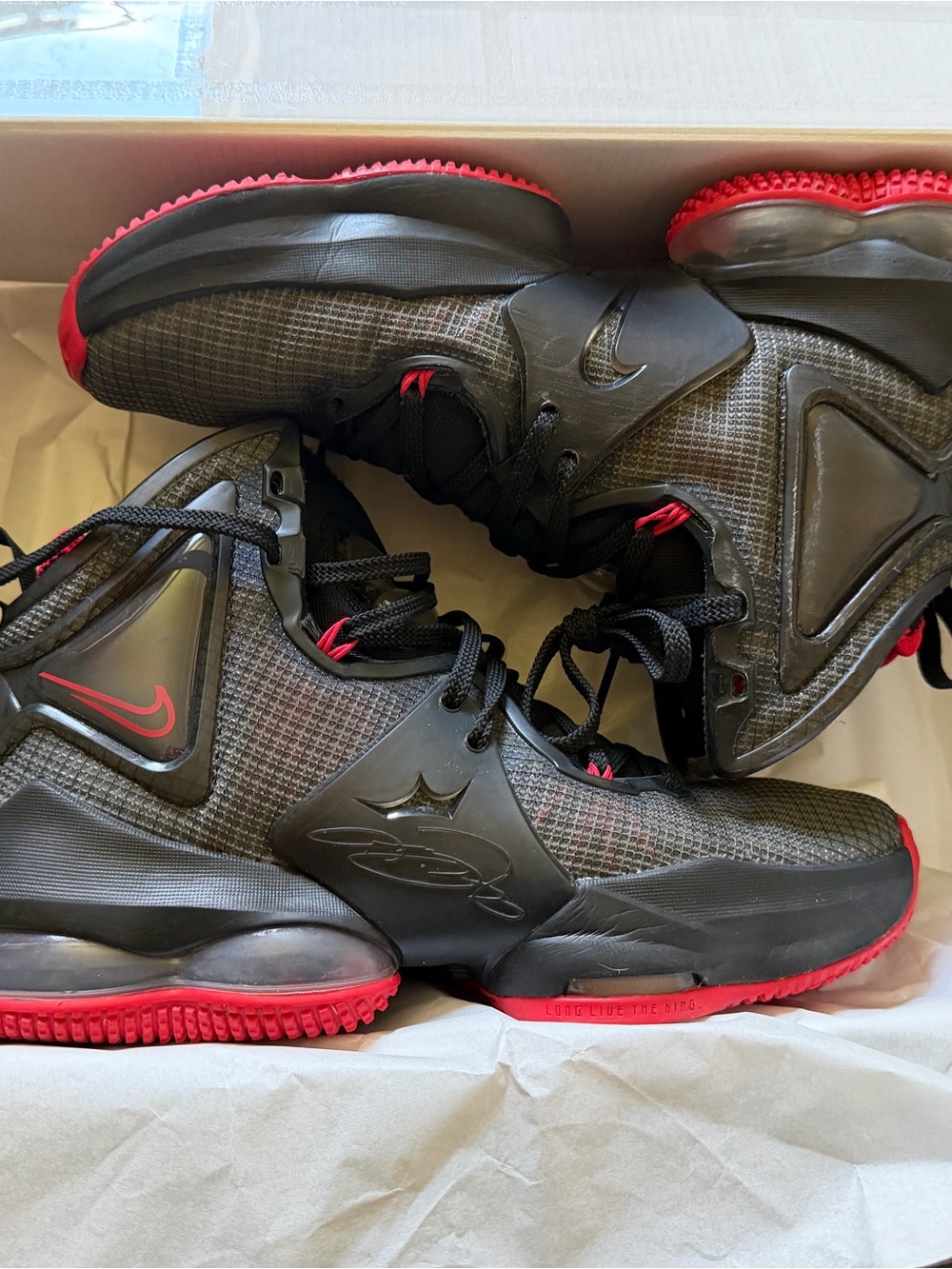 Nike Kids Black and Red High-Top Basketball Sneakers